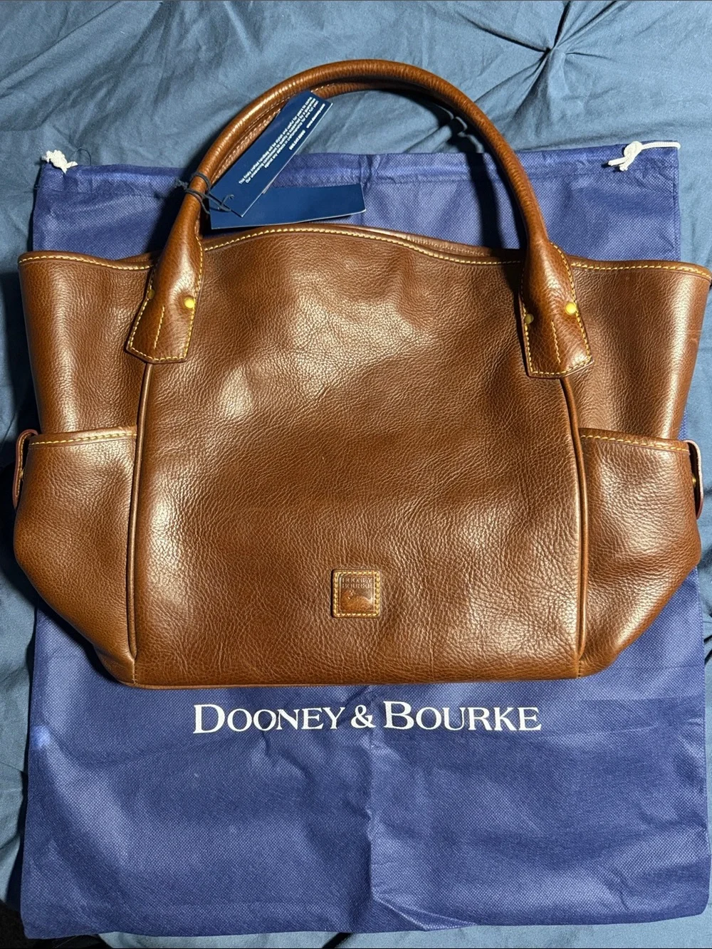 Dooney& Bourke Chestnut brown Leather Kristen Tote Shoulder Bag-
